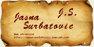 Jasna Šurbatović vizit kartica